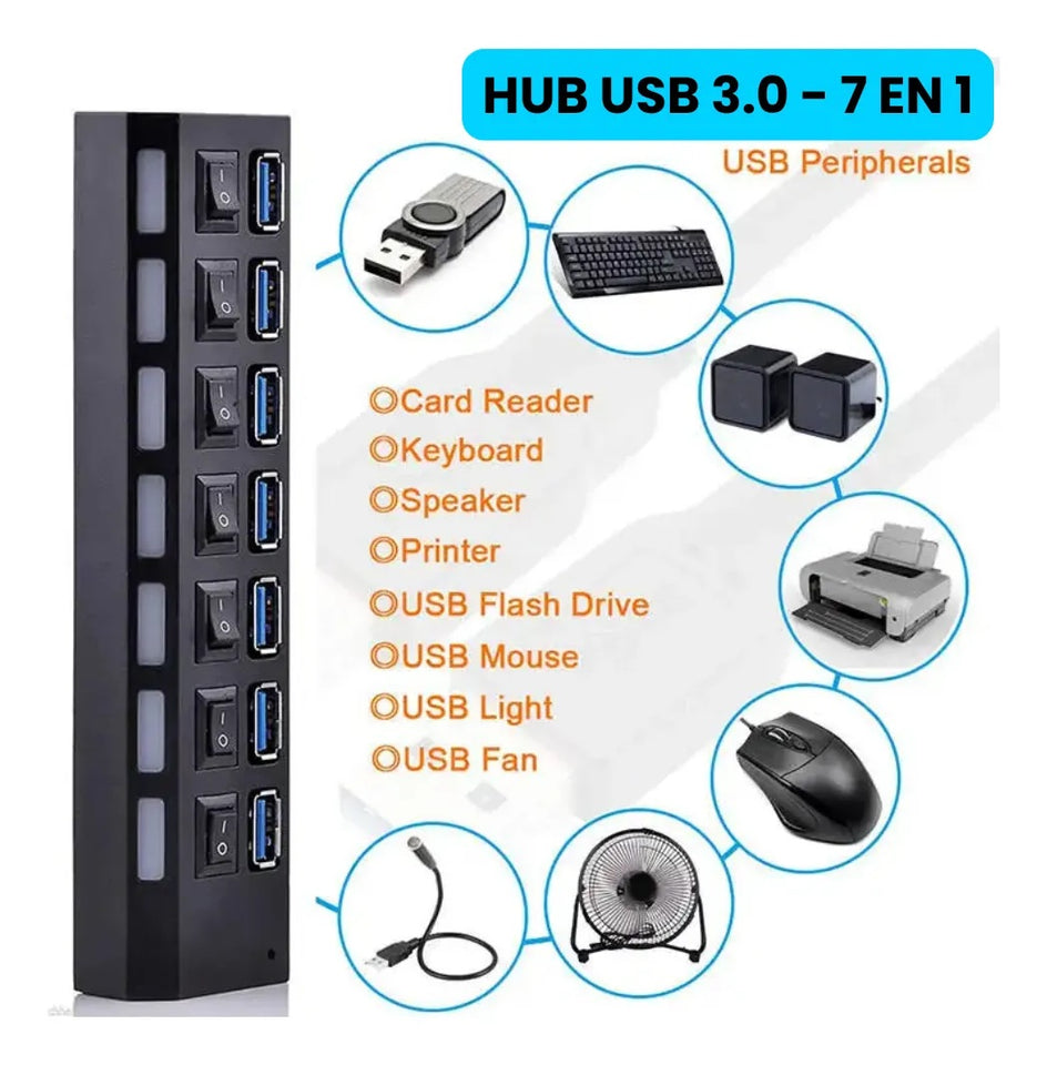 CARGADOR USB 7 PUERTOS  | ENVÍO GRATIS