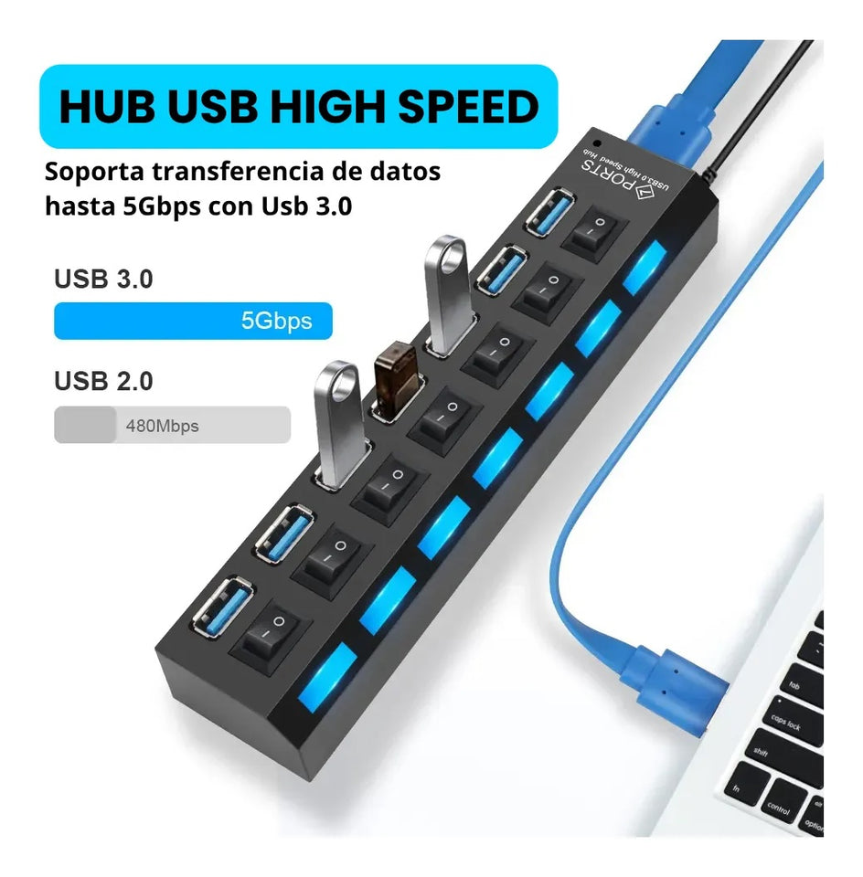CARGADOR USB 7 PUERTOS  | ENVÍO GRATIS